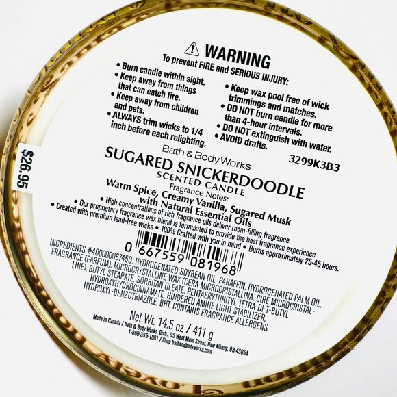 SUGARED SNICKERDOODLE 3 Wick Candle - Picture 3 of 4